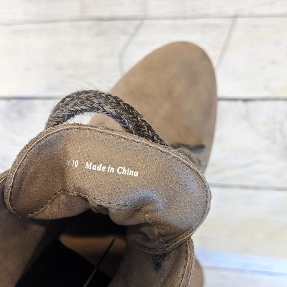 DV BY DOLCE VITA Gael Suede Wedge Booties Taupe SZ 10 - Picture 6 of 8